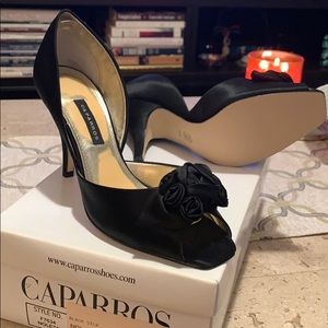Caparros shoes silk black heels